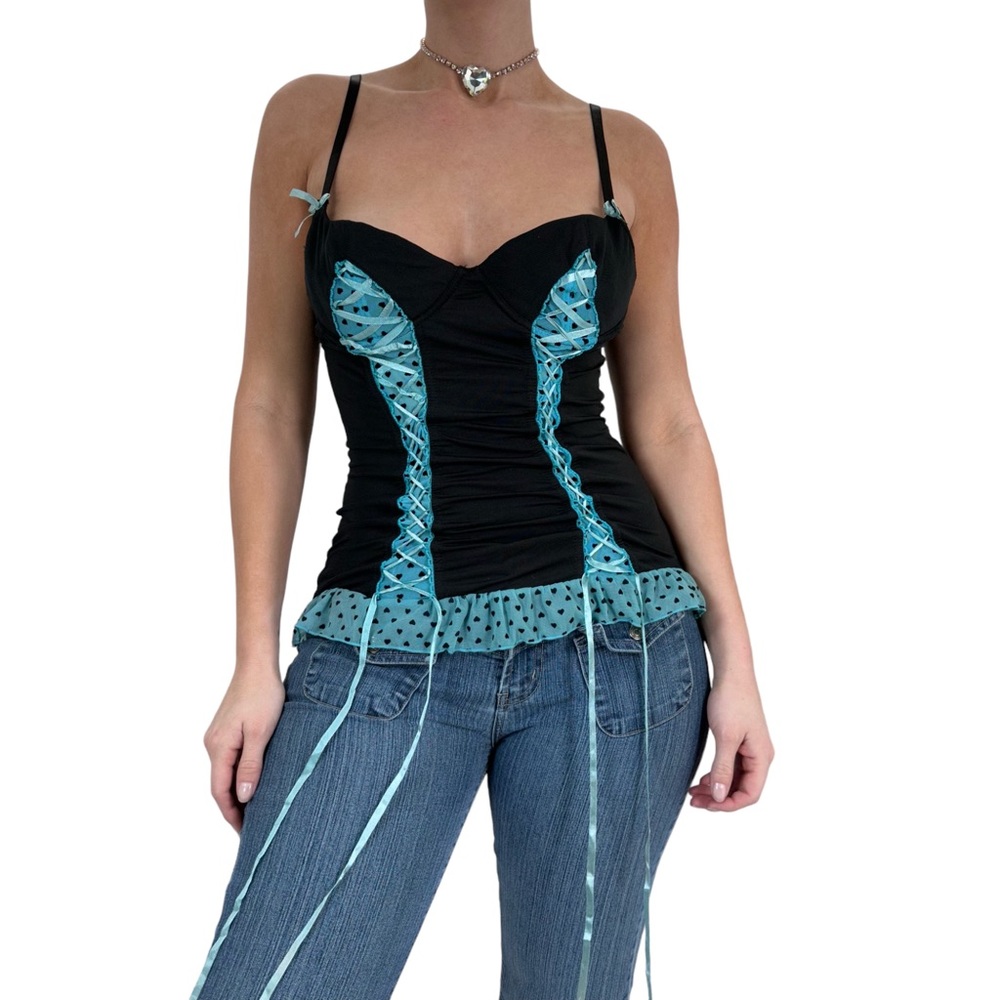 𝐍𝐀𝐓𝐈𝐕𝐄 𝐈𝐍𝐓𝐈𝐌𝐀𝐓𝐄𝐒 | 34B BLACK & BLUE HEART BUSTIER